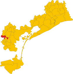 Map of comune of Pianiga (metropolitan city of Venice, region Veneto, Italy)